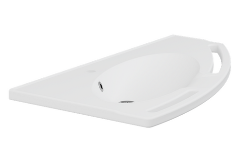 Pressalit Matrix Angle Vanity Wash Basin, Right-Facing, with Overflow, White (R2040000)
