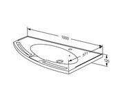 Pressalit Matrix Angle Vanity Wash Basin, Left-Facing, No Overflow, White (R2043000)
