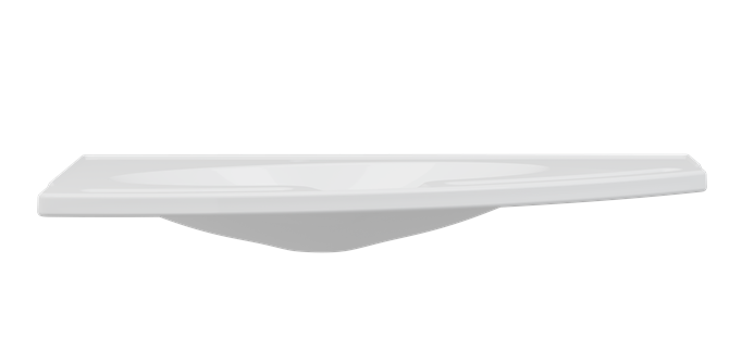 Pressalit Matrix Angle Vanity Wash Basin, Right-Facing, No Overflow, White (R2041000)