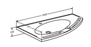 Pressalit Matrix Angle Vanity Wash Basin, Right-Facing, No Overflow, White (R2041000)
