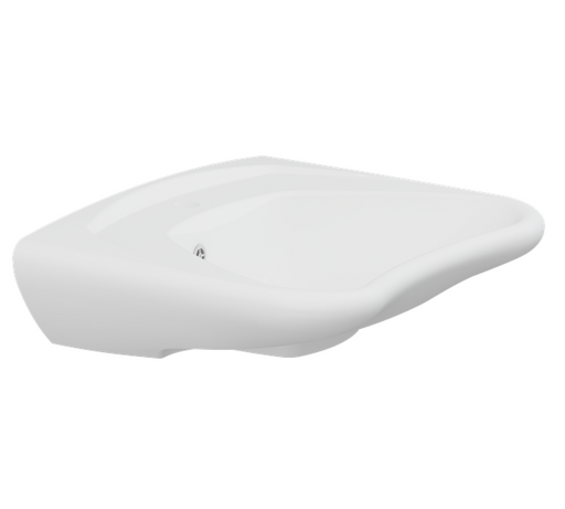 Pressalit Matrix Curve Wash Basin, Ergonomic, 600 × 490 × 190mm, with Overflow, White (R2050000)