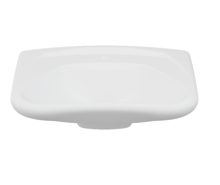 Pressalit Matrix Curve Wash Basin, Ergonomic, 600 × 490 × 190mm, No Overflow, White (R2051000)