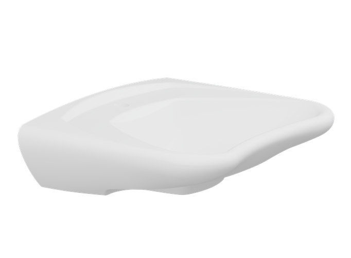 Pressalit Matrix Curve Wash Basin, Ergonomic, 600 × 490 × 190mm, No Overflow, White (R2051000)