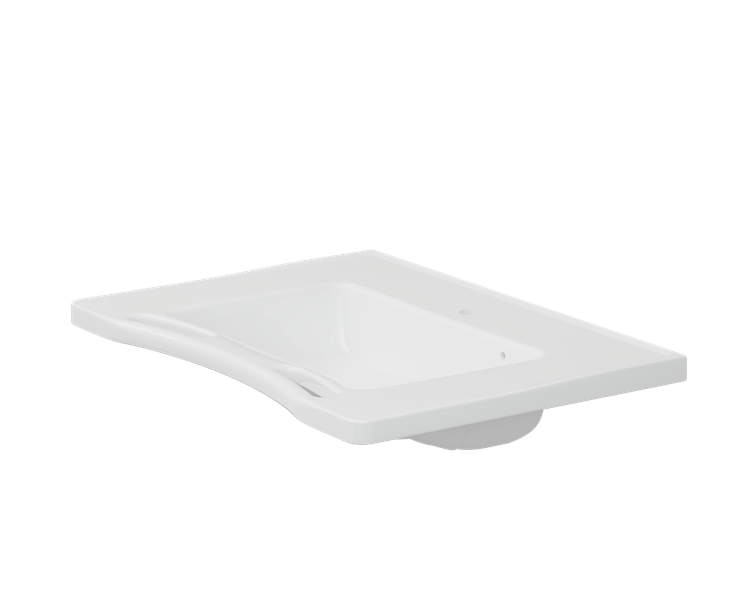 Pressalit Matrix Medium Vanity Wash Basin, 780 × 550 × 165mm, with Handrails, White (R2120000)