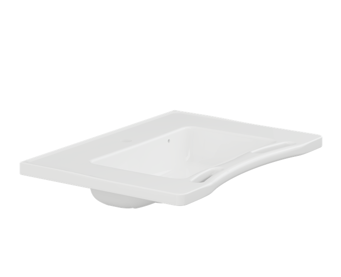 Pressalit Matrix Medium Vanity Wash Basin, 780 × 550 × 165mm, with Handrails, White (R2120000)
