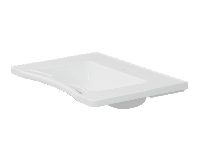 Pressalit Matrix Medium Vanity Wash Basin, 780 × 545 × 141mm, with Handrails, White (R2121000)