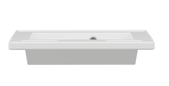 Pressalit Matrix Small Wash Basin, 600 × 490 × 130mm, with Overflow, White (R2020000)