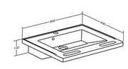 Pressalit Matrix Small Wash Basin, 600 × 490 × 130mm, with Overflow, White (R2020000)