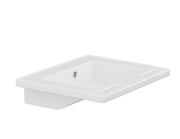 Pressalit Matrix Small Wash Basin, 600 × 490 × 130mm, with Overflow, with Handrails, White (R2020000)