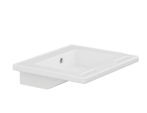 Pressalit Matrix Small Wash Basin, 600 × 490 × 130mm, with Overflow, with Handrails, White (R2020000)