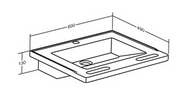 Pressalit Matrix Small Wash Basin, 600 × 490 × 130mm, No Overflow, White (R2021000)