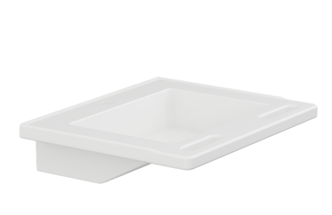 Pressalit Matrix Small Wash Basin, 600 × 490 × 130mm, No Overflow, with Handrails, White (R2021000)