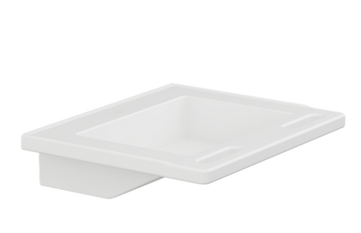 Pressalit Matrix Small Wash Basin, 600 × 490 × 130mm, No Overflow, with Handrails, White (R2021000)