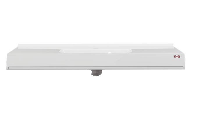 Pressalit Matrix Square Vanity Wash Basin, 1200 × 550 × 152mm, White (R2172000)