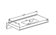 Pressalit Matrix Square Vanity Wash Basin, 1200 × 550 × 152mm, White (R2172000)