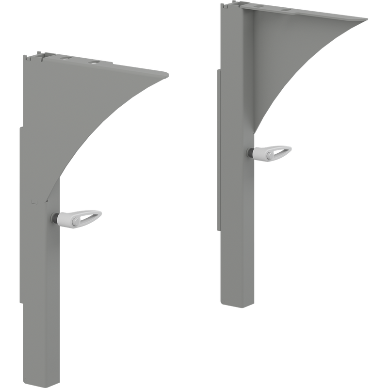 Pressalit Matrix Wash Basin Supports, Set of 2, Fixed Height, Pale Grey (R2010182)