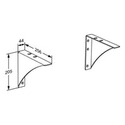 Pressalit Matrix Wash Basin Supports, Set of 2, Fixed Height, Dimensioned Drawing (R2010182)