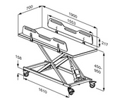 Pressalit MCT 3 Change Trolley, 700 × 2100mm, White (R9652721000)
