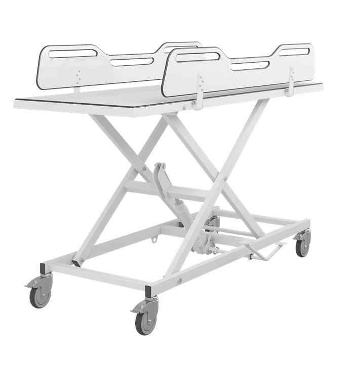 Pressalit MCT 5 Change Trolley, 700 × 1900mm, Manually Height-Adjustable, White (R9502719000)