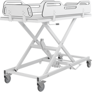 Pressalit MSCT 4 Shower Change Trolley, 700 × 1700mm, Four Fold-Down Sides, Manually Height-Adjustable, White (R9504717000)
