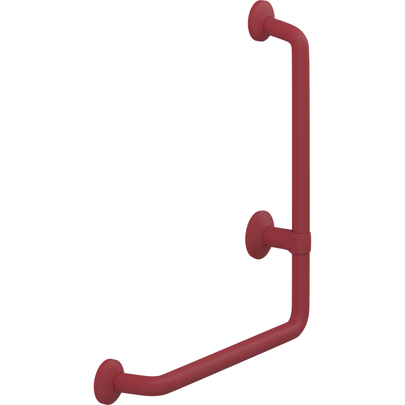 Pressalit PLUS 90° Angle Handrail, Right Hand, 400 x 475mm, Red (RT114035)