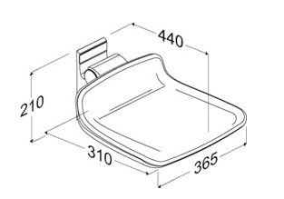Pressalit PLUS Shower Seat 310, Fixed Height Dark Blue (R7304108)