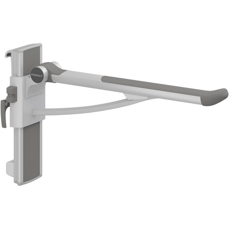 Pressalit PLUS Support Arm, 700mm, Height & Sideways Adjustable, Left-Hand, Anthracite (R391370112)