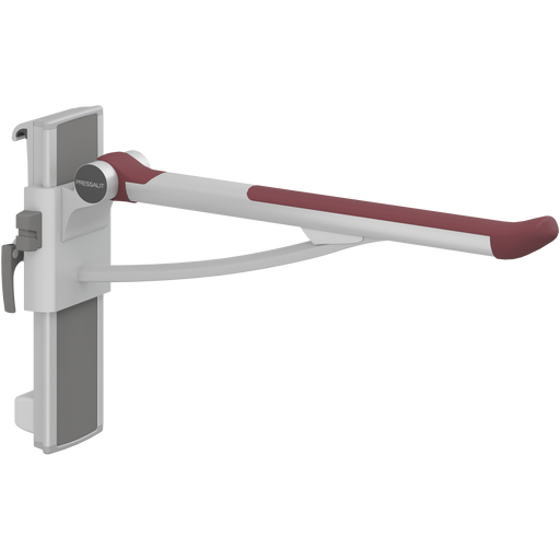 Pressalit PLUS Support Arm, 700mm, Height & Sideways Adjustable, Left-Hand, Red (R391370035)