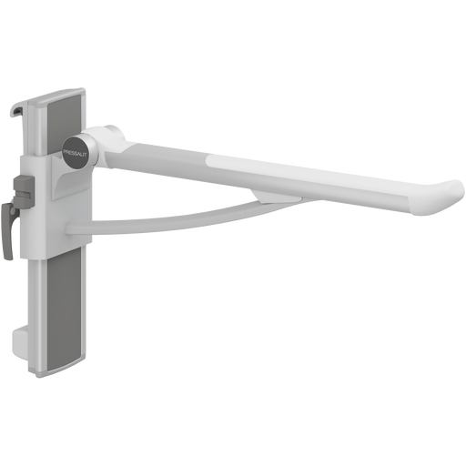 Pressalit PLUS Support Arm, 700mm, Height & Sideways Adjustable, Left-Hand, White (R391370000)
