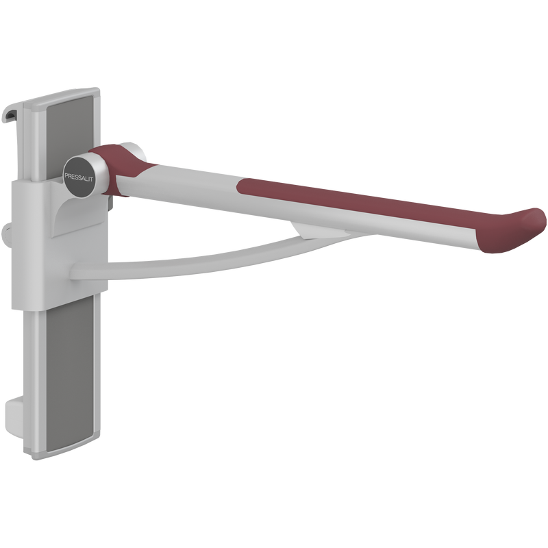 Pressalit PLUS Support Arm, 700mm, Height & Sideways Adjustable, Right-Hand, Red (R391470035)