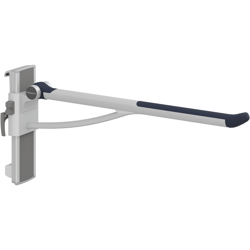 Pressalit PLUS Support Arm, 850mm, Height & Sideways Adjustable, Left-Hand, Dark Blue (R391385108)