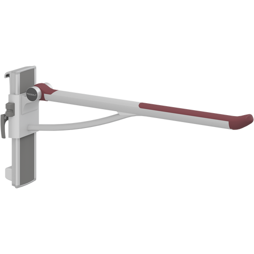 Pressalit PLUS Support Arm, 850mm, Height & Sideways Adjustable, Left-Hand, Red (R391385035)