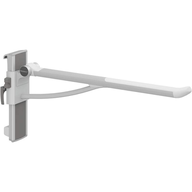 Pressalit PLUS Support Arm, 850mm, Height & Sideways Adjustable, Left-Hand, White (R391385000)