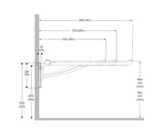Pressalit Plus Vertical Wall Track, 210mm, Left Hand, Grooved, Anthracite (R9871112)