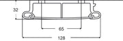 Pressalit PLUS Vertical Wall Track for Support Arms, 210mm, Right Hand (R9862112) - dimensioned drawing
