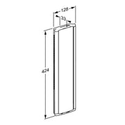Pressalit PLUS Vertical Wall Track, 400mm, Left Hand, Grooved (R9873112) - dimensioned drawing