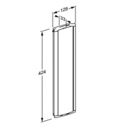 Pressalit PLUS Vertical Wall Track, 400mm, Right Hand, Grooved (R9874112) - dimensioned drawing