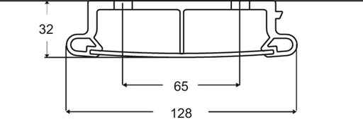 Pressalit PLUS Vertical Wall Track, 600mm, Right Hand, Grooved (R9876112) - dimensioned drawing