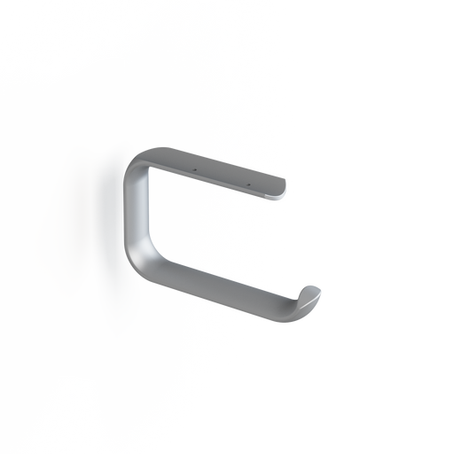 Pressalit R9321 paper holder in grey aluminium, mounts to the underside of a PLUS support arm