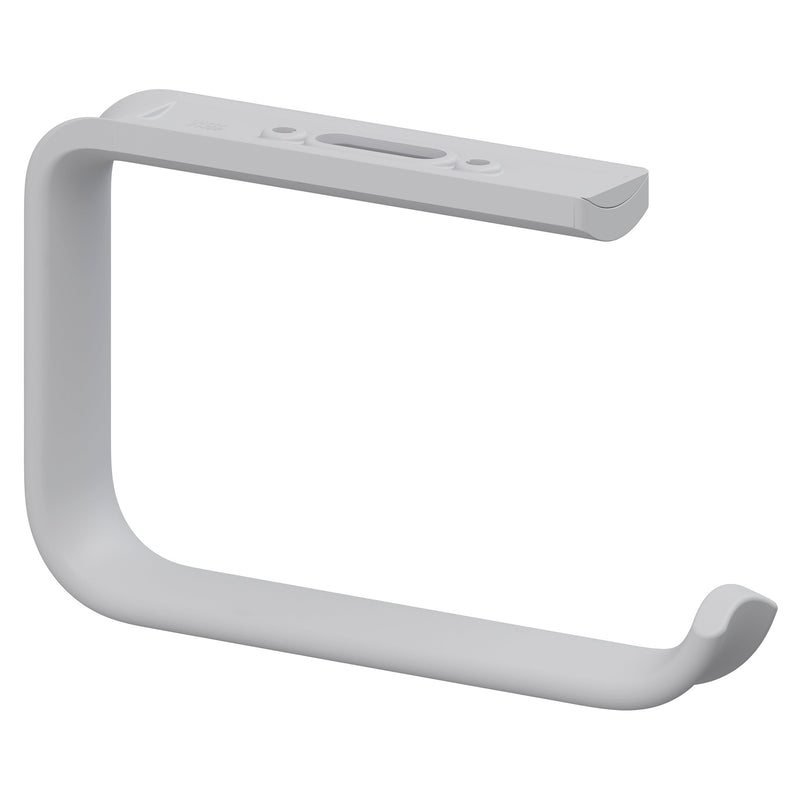 Pressalit R9324 paper holder in white plastic, mounts to the underside of PLUS and VALUE support arms