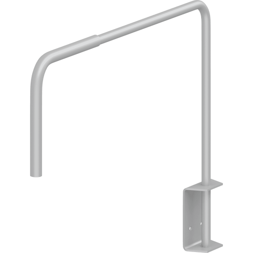 Pressalit R8485 wall-mounted safety lock, 250mm, in polished stainless steel with clear PVC sleeve, holds SCT 1000, 2000 and 3000 shower change tables folded against the wall