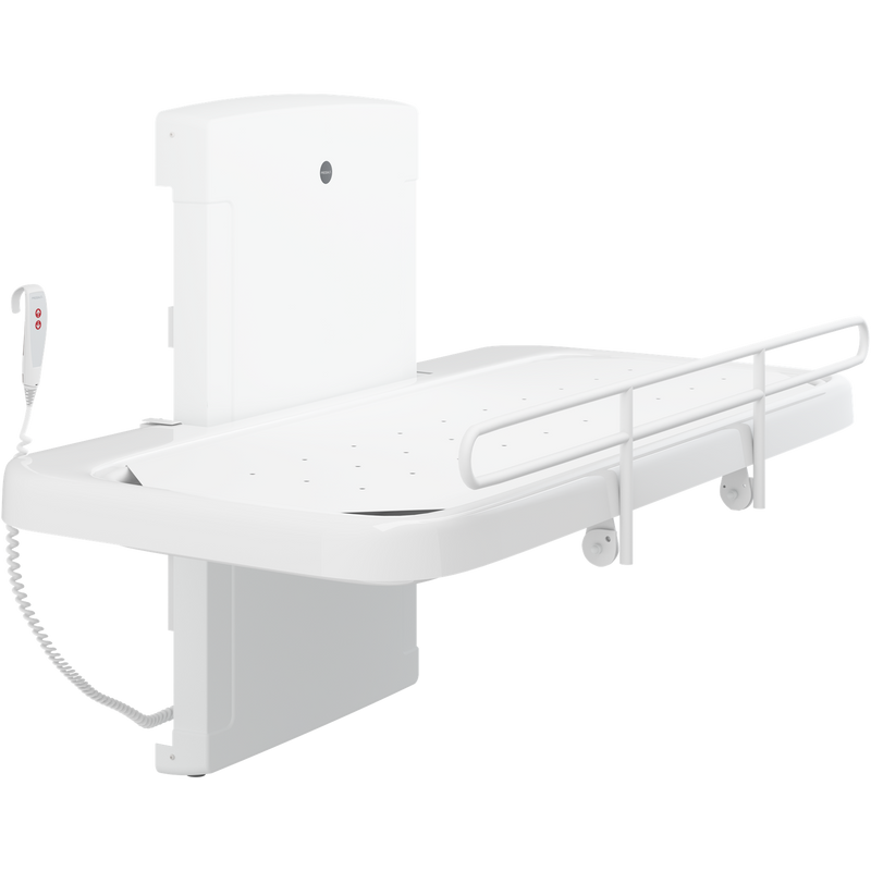 Pressalit SCT 2000 Shower Change Table, Electrically Height-Adjustable, 550 × 1650mm, Coated Canvas, White (R8581418000)