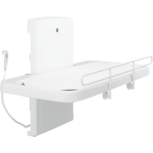 Pressalit SCT 2000 Shower Change Table, Electrically Height-Adjustable, 550 × 1650mm, Coated Canvas, White (R8581418000)