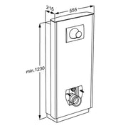 Pressalit Select TL1 Toilet Lifter, Wall Outlet, Electric, Dimensioned Drawing (R8222112)