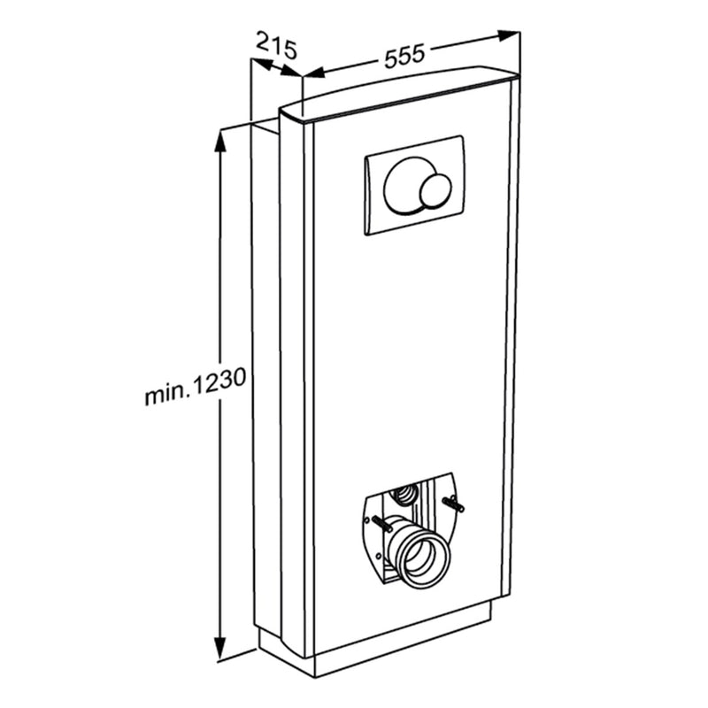 Pressalit Select TL1 Toilet Lifter, Wall Outlet, Electric, Dimensioned Drawing (R8222112)
