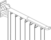 Pressalit Shower Curtain for PLUS Support Arm, 830 × 1000mm, White, Dimensioned Drawing (R9311000)