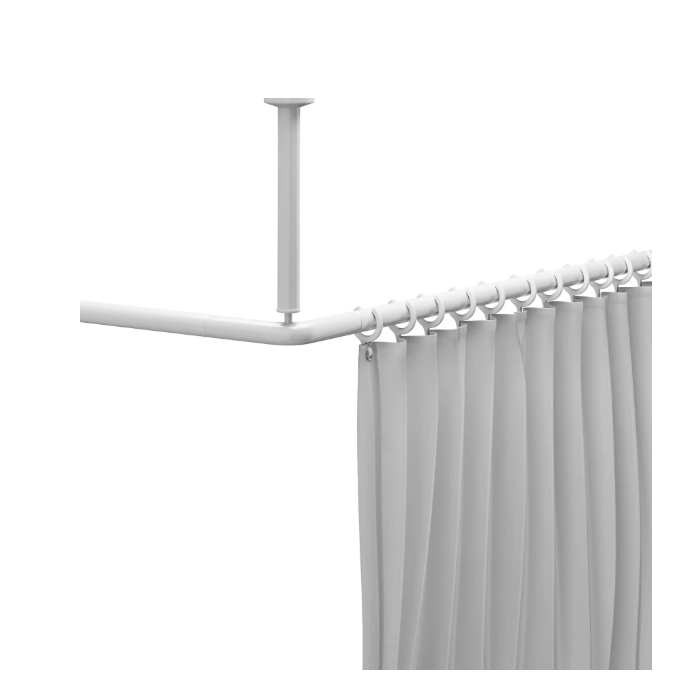 Pressalit Shower Curtain Rail, 1200 x 1200mm, White (RT212000)