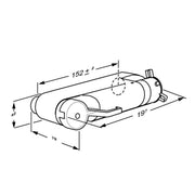 Pressalit Shower Mixer with Extra-Long Handles & Thermostat, Dimensioned Drawing (RT641)