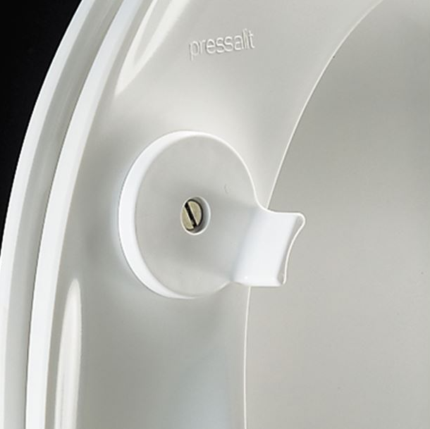Pressalit Dania Toilet Seat With Cover, White, Institutional Hinge (R37000-D92999)