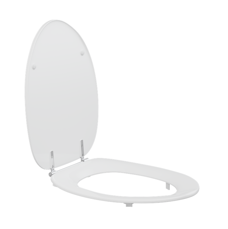Pressalit Dania Toilet Seat With Cover, White, Institutional Hinge (R37000-D92999)